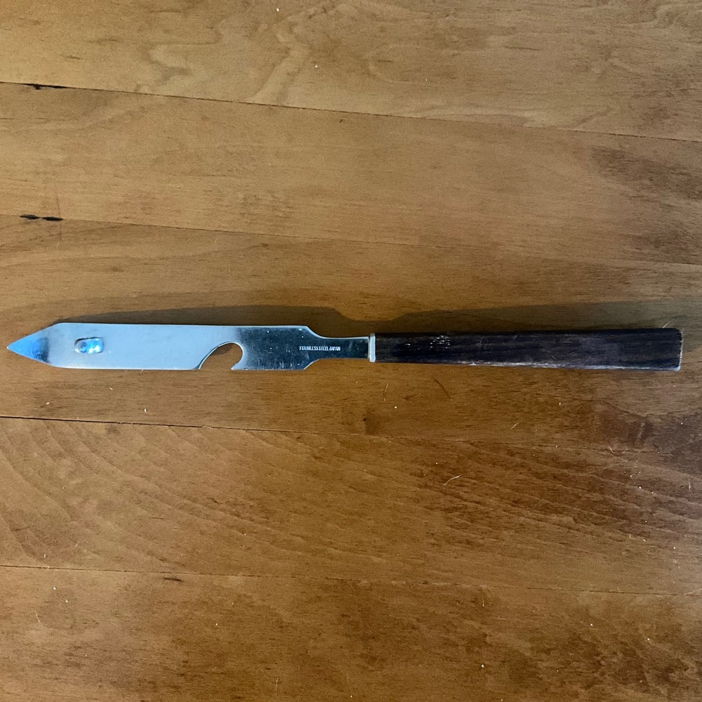 Vintage Stainless Steel Japan Bar‎ Bottle Opener Wood Handle Barware